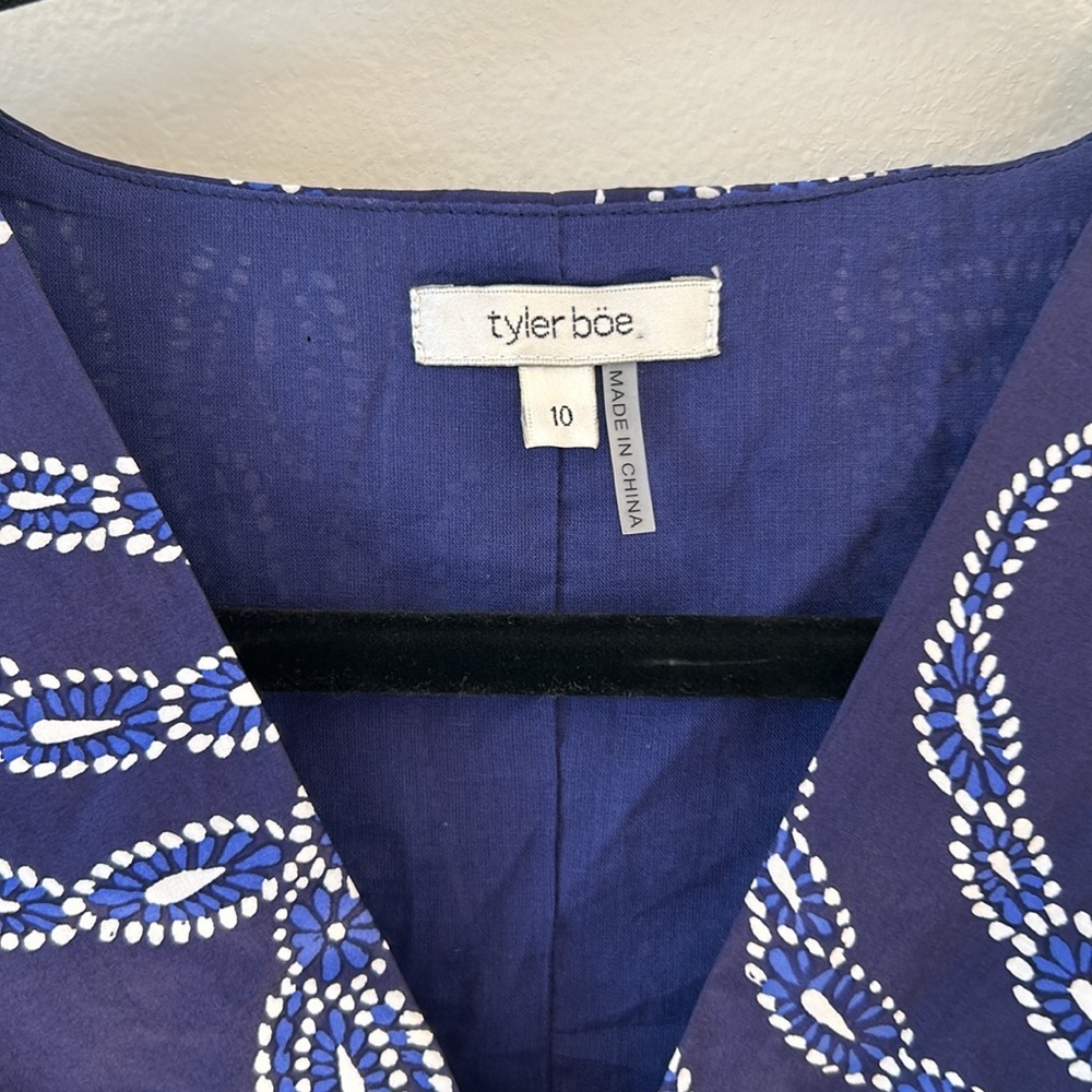 Tyler Boe Beautiful Blue Dress size 10 100% Cotton Natural Fibers - Picture 4 of 8